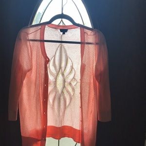 Talbots coral sheer cardigan